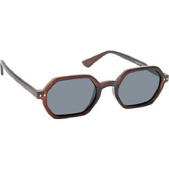 EyeLead L716 Ανδρικά Γυαλιά Ηλίου Πολυγωνικά Κοκάλινα Καφέ με Μαύρο Polarized Φακό