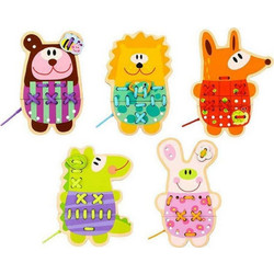 Tooky Toy Ξύλινα Ζωάκια με Νήματα