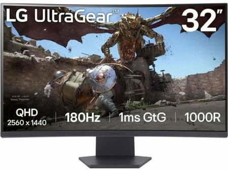 LG UltraGear 32GS60QC-B VA HDR Curved Gaming Monitor 31.6" 2560x1440 QHD 180Hz 1ms
