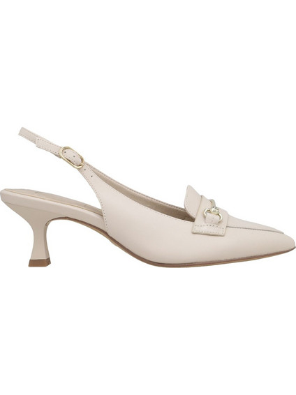 Tamaris Γόβες Slingback Δερμάτινες με Λεπτό Χαμηλό Τακούνι Εκρού 1-29606-42-418