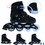 Spokey Quattro 4IN1 Inline Αυξομειούμενα Rollers Παιδικά Μαύρα Γαλάζια SPK-943428