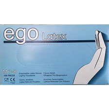 Ego Γάντια Λάτεξ Λευκά με Πούδρα 100τμχ