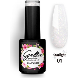 Gellie Starlight 01 Glitter Ημιμόνιμο Βερνίκι Νυχιών