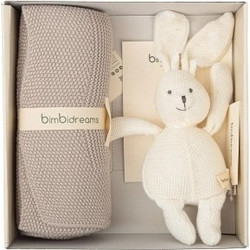 BimbiDreams Κουβέρτα Αγκαλιάς Πλεκτή με Λούτρινο 75x90 Εκρού