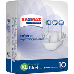ΕΛΟΜΑΣ XLarge Νο4 Πάνες Ακράτειας 7 Σταγόνες 10τμχ