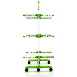 Herzberg HG-5015GR Πτυσσόμενη Κάθετη Απλώστρα Ρούχων Δαπέδου Μεταλλική 145x66x156cm με Μήκος Απλώματος 20m