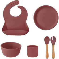 Minikoioi BLW III Βρεφικό Σετ Φαγητού Σιλικόνης & Bamboo Velvet Rose 6τμχ