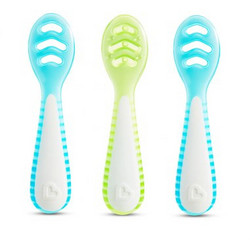 Munchkin Σετ Βρεφικά Κουτάλια Σιλικόνης 4m+ Γαλάζια Lime 3τμχ