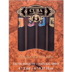 Cuba Miniatures Gold Eau de Toilette 5ml + Blue Eau de Toilette 5ml + Orange Eau de Toilette 5ml + Red Eau de Toilette 5ml