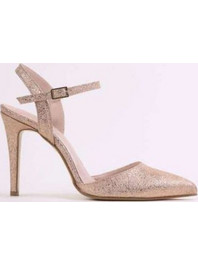 Katia Shoes Γόβες Δερμάτινες με Τακούνι Στιλέτο με Λουράκι Ροζ Χρυσές 4806