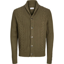Jack & Jones Ανδρική Ζακέτα Πλεκτή με Κουμπιά Χακί 12258484