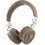 Guess PU Grained Triangle Logo ENC Ασύρματα Bluetooth Ακουστικά On Ear Καφέ