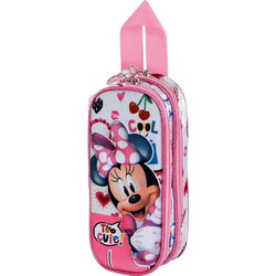 Karactermania Minnie Too Cute 3D Κασετίνα Βαρελάκι με 2 Θήκες Ροζ 06343