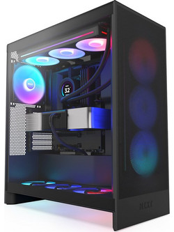 NZXT H7 Flow RGB 2024 Black Gaming Midi Tower Κουτί Υπολογιστή με Πλαϊνό Παράθυρο