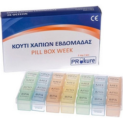 Prokure Εβδομαδιαία Θήκη Χαπιών 28 Θέσεων Πολύχρωμη