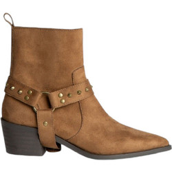 Corina Γυναικεία Μποτάκια Cowgirl Suede Ταμπά με Χοντρό Χαμηλό Τακούνι M4730