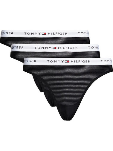 Tommy Hilfiger Γυναικεία String Μαύρα 3Pack UW0UW05532-0SI