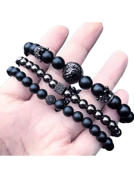 Legend Accessories Σετ Ανδρικά Βραχιόλια από Ατσάλι LGD-BR-2033 3τμχ