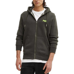 Superdry Ανδρική Ζακέτα Φούτερ με Κουκούλα και Φερμουάρ Ανθρακί M2013116A-3JZ