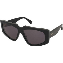 Max Mara MM0125 01A Γυναικεία Γυαλιά Ηλίου Πολυγωνικά Κοκάλινα Μαύρα με Μαύρο Φακό
