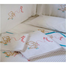 Homeline 3019 Βρεφικό Πάπλωμα Κούνιας 135x110cm Λευκό Γαλάζιο