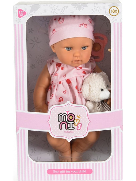 Moni Μωρό Lovely Baby Pink Dress 30cm 1255-7
