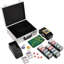 vidaXL Σετ 300 Μάρκες Poker σε Βαλίτσα με 2 Τράπουλες & Τσόχα 80411