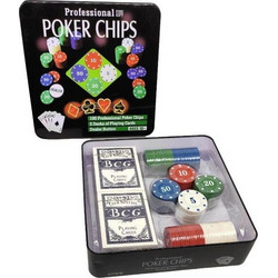 Σετ 100 Αριθμημένες Μάρκες Poker σε Μεταλλικό Κουτί με 2 Τράπουλες 2691901