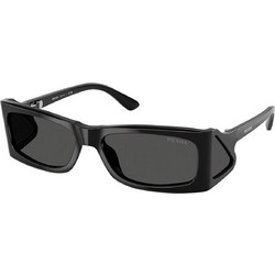 Prada PRB03S 1AB5S0 Ανδρικά Γυαλιά Ηλίου Ορθογώνια Κοκάλινα Μαύρα με Μαύρο Φακό