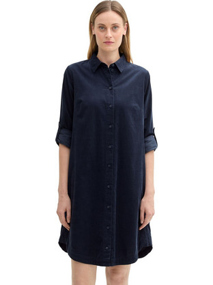 Tom Tailor Midi Καθημερινό Φόρεμα Σεμιζιέ Navy Μπλε 1043051-10668