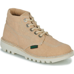 Kickers Kick Hi Γυναικεία Αρβυλάκια Suede Μπεζ με Χοντρό Χαμηλό Τακούνι 932101-50-111