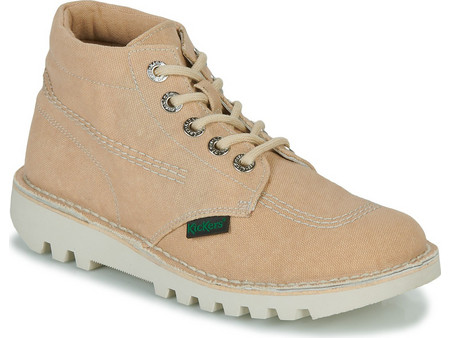 Kickers Kick Hi Γυναικεία Αρβυλάκια Suede Μπεζ με Χοντρό Χαμηλό Τακούνι 932101-50-111