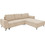 Pakoworld Settee Γωνιακός Καναπές Κρεβάτι Αναστρέψιμη Γωνία με Αποθηκευτικό Χώρο Μπεζ 286x204x93cm 074-000042