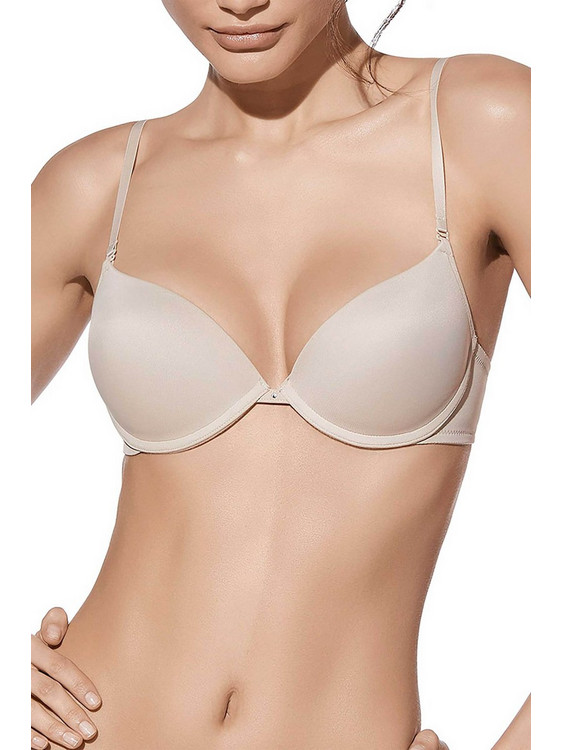 Selene Natalia Σουτιέν για Βαθύ Ντεκολτέ Push Up με Μπανέλα Μπεζ
