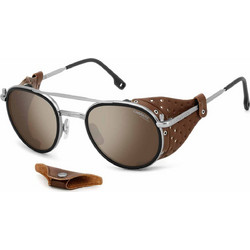 Carrera CA05/S R81T4 Ανδρικά Γυαλιά Ηλίου Aviator Μεταλλικά Ασημί με Καφέ Φακό