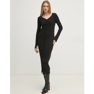 Calvin Klein Midi Καθημερινό Φόρεμα Ριπ Μαύρο J20J224830-BEH Calvin Klein Midi Καθημερινό Φόρεμα Ριπ Μαύρο J20J224830-BEH