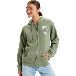 Roxy Surf Stoked Γυναικεία Ζακέτα Φούτερ Μακριά με Κουκούλα και Φερμουάρ Χακί ERJFT04853-GLD0
