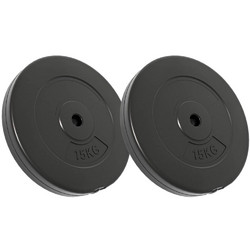vidaXL Σετ Δίσκοι Πλαστικοποιημένοι 2x15kg Φ27mm