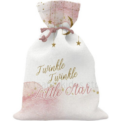 Μπομπονιέρα Βάπτισης Πουγκί Twinkle Little Star από Ύφασμα TS281