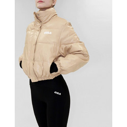 GSA Γυναικείο Μπουφάν Puffer Κοντό Μπεζ 291635-5666