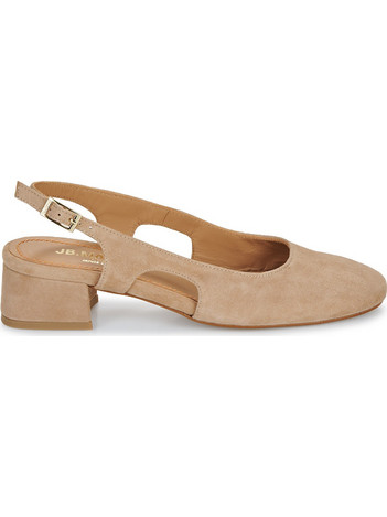 JB Martin Vicola Γόβες Slingback Δερμάτινες με Χοντρό Χαμηλό Τακούνι Μπεζ AJJ746-63-P