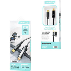 Treqa CA-8904 USB-C to Lightning Cable 27W Black 6915749201080