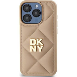DKNY Quilted Stack Logo Back Cover Beige (iPhone 15 Plus)