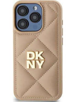 DKNY Quilted Stack Logo Back Cover Beige (iPhone 15 Plus)