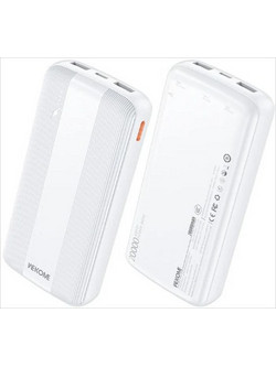 Wekome WP-87 Power Bank 20000mAh με 2 Θύρες USB-A & Θύρα USB-C White
