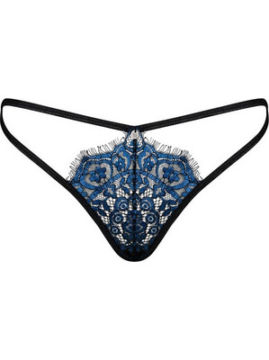 Obsessive Yassmyne Γυναικείο Sexy String με Δαντέλα Navy Μπλε