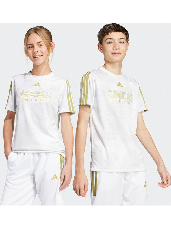 Adidas Hot Cof Παιδικό T-Shirt Κοντομάνικο Λευκό Χρυσό JD0498