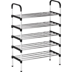 Tradesor Παπουτσοθήκη Μεταλλική Ασημί M56xΠ26xY105cm 522480