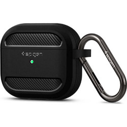 Spigen Rugged Armor Θήκη Σιλικόνης με Γάντζο για Apple AirPods 3 Μαύρη