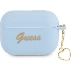 Guess Charm Heart Collection Θήκη Σιλικόνης για Apple AirPods Pro 1 Μπλε